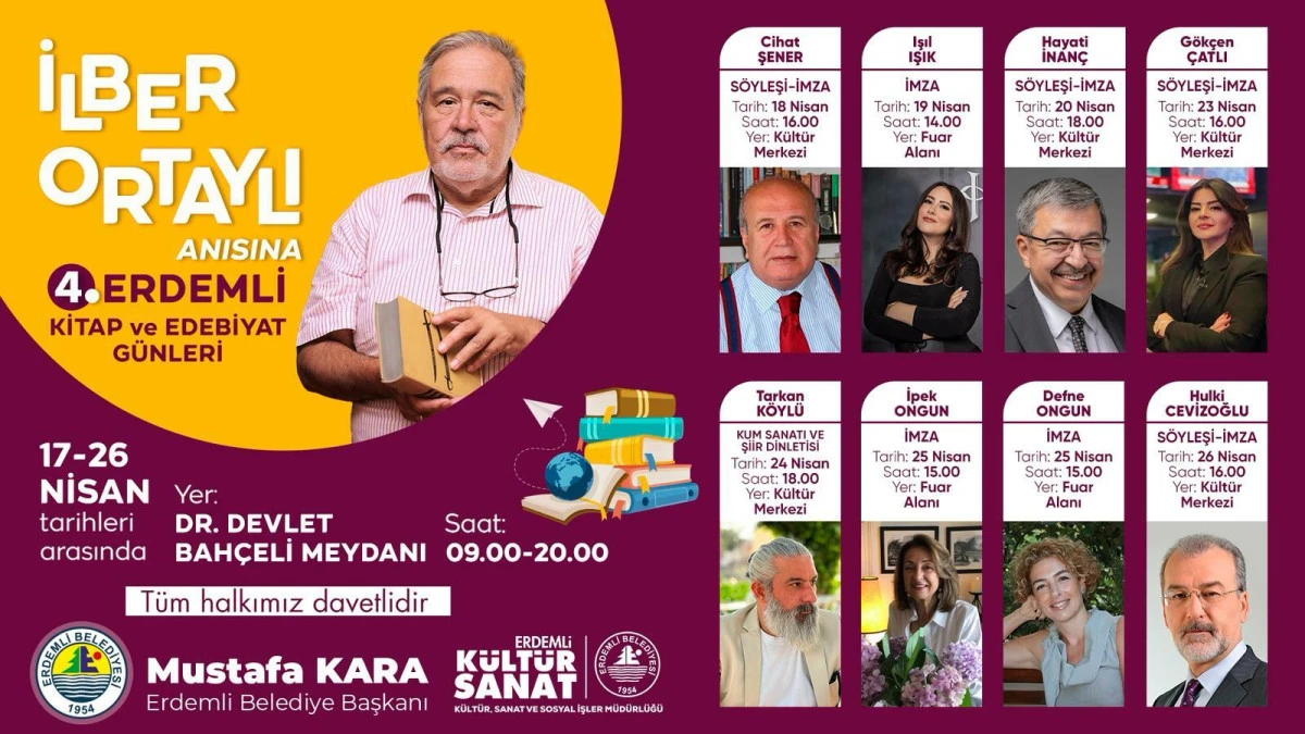 4. ERDEMLİ KİTAP VE EDEBİYAT G&Uuml;NLERİ BAŞLIYOR