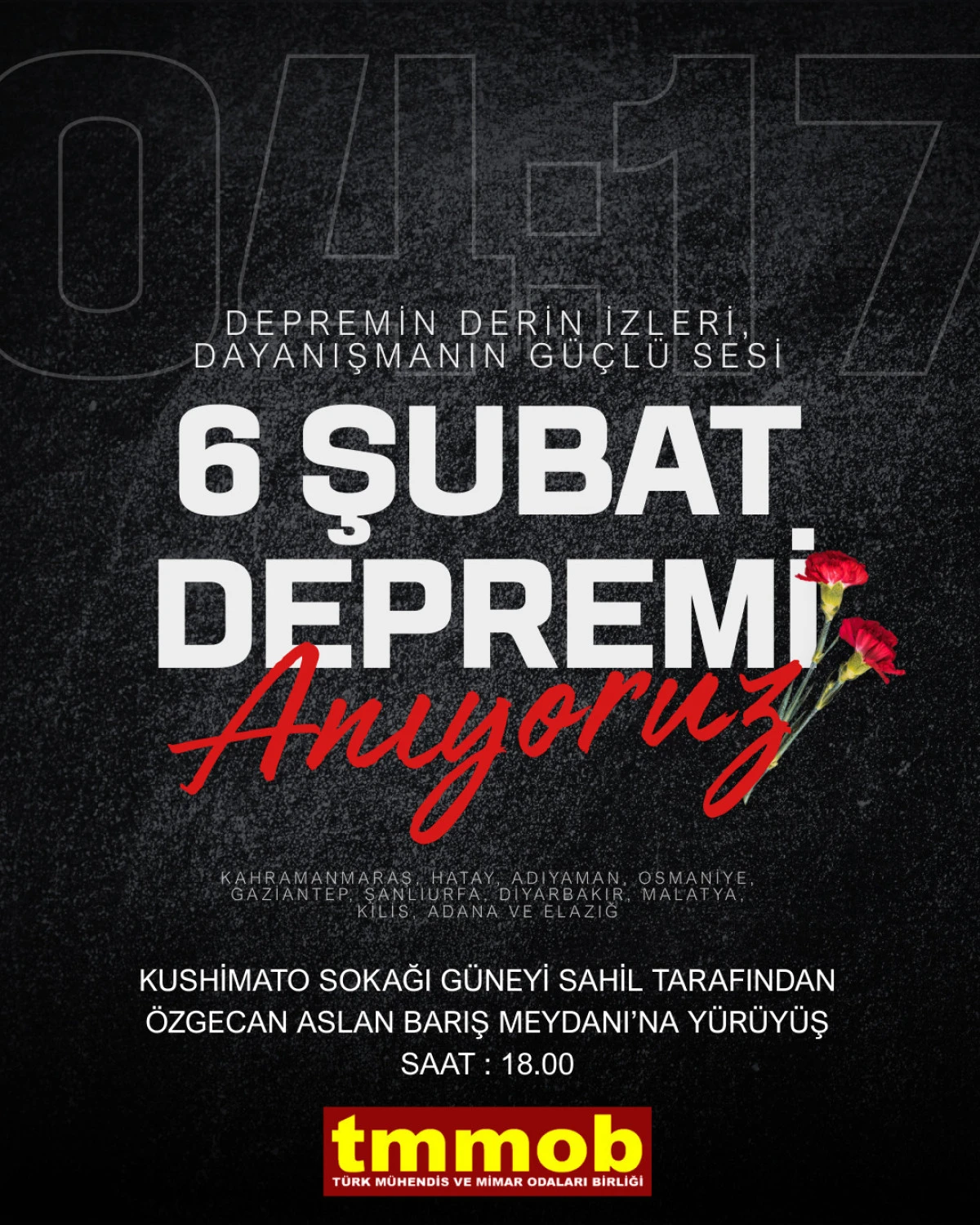 6 ŞUBAT DEPREMLERİNİN &Uuml;&Ccedil;&Uuml;NC&Uuml; YILINDA TMMOB&rsquo;DEN DEĞERLENDİRME