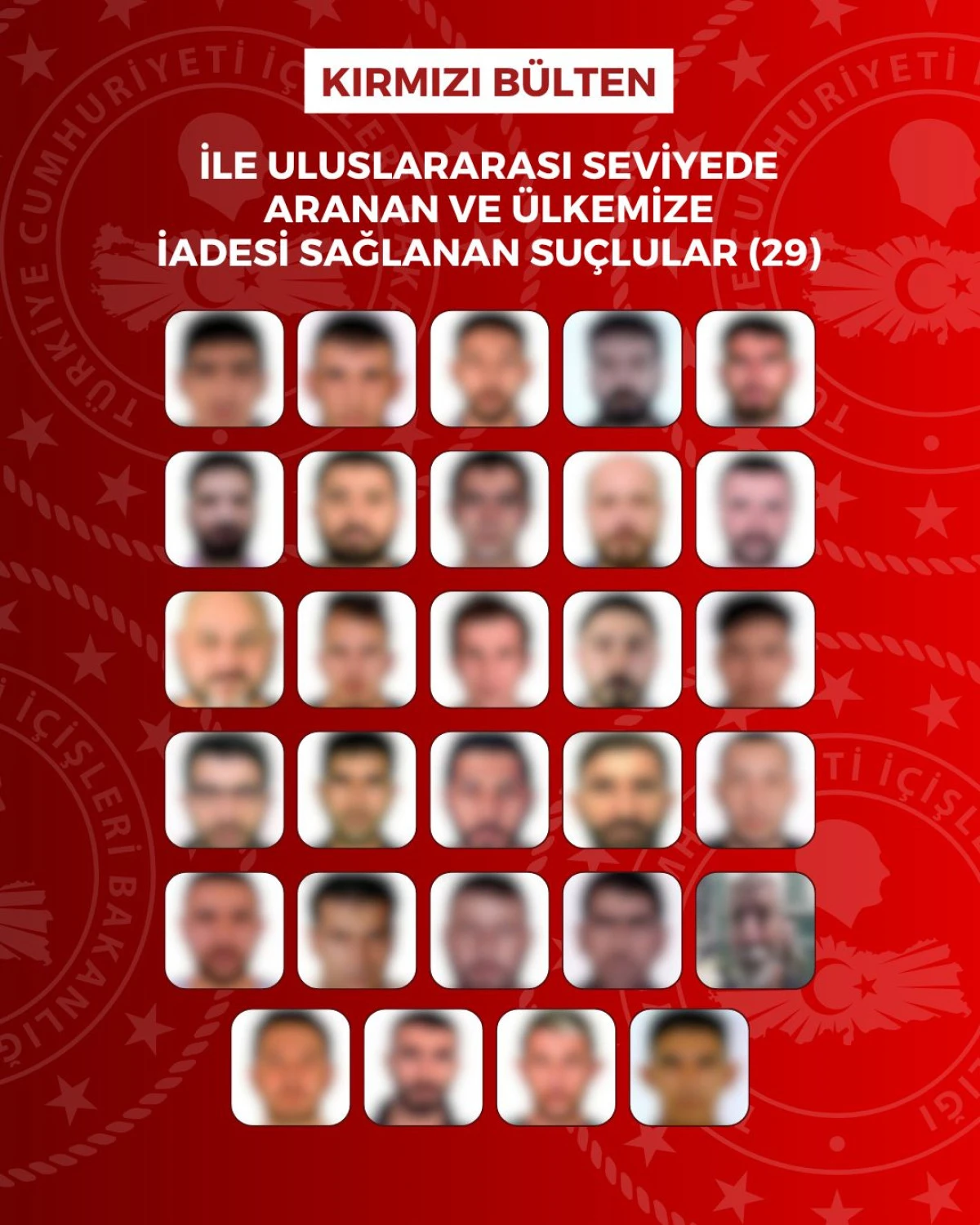 8 &Uuml;LKEDE YAKALANAN 76 ARANAN ŞAHIS T&Uuml;RKİYE&rsquo;YE İADE EDİLDİ