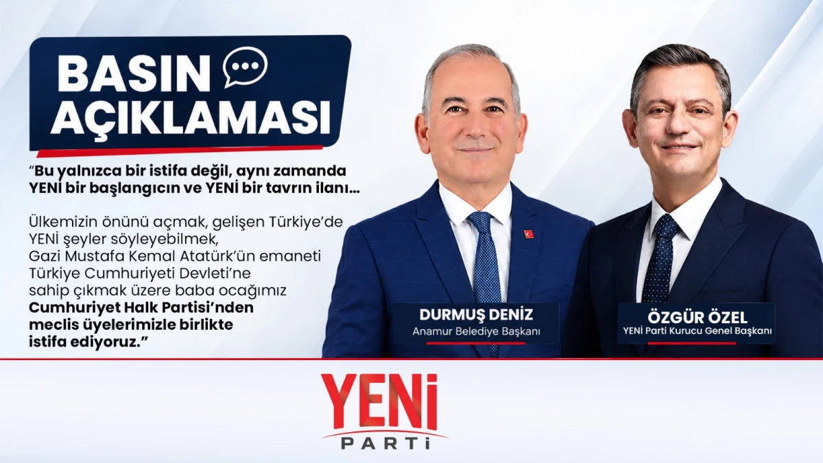 ANAMUR BELEDİYE BAŞKANI DURMUŞ DENİZ, CHP&rsquo;DEN İSTİFA ETTİ: &lsquo;BU, YENİ BİR BAŞLANGICIN İLANIDIR&rsquo;