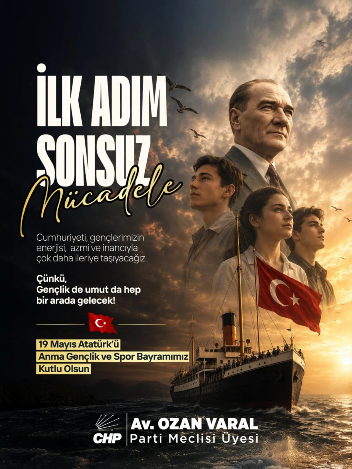CHP PM &Uuml;YESİ OZAN VARAL&rsquo;DAN &lsquo;19 MAYIS ATAT&Uuml;RK&rsquo;&Uuml; ANMA, GEN&Ccedil;LİK VE SPOR BAYRAMI&rsquo; MESAJI