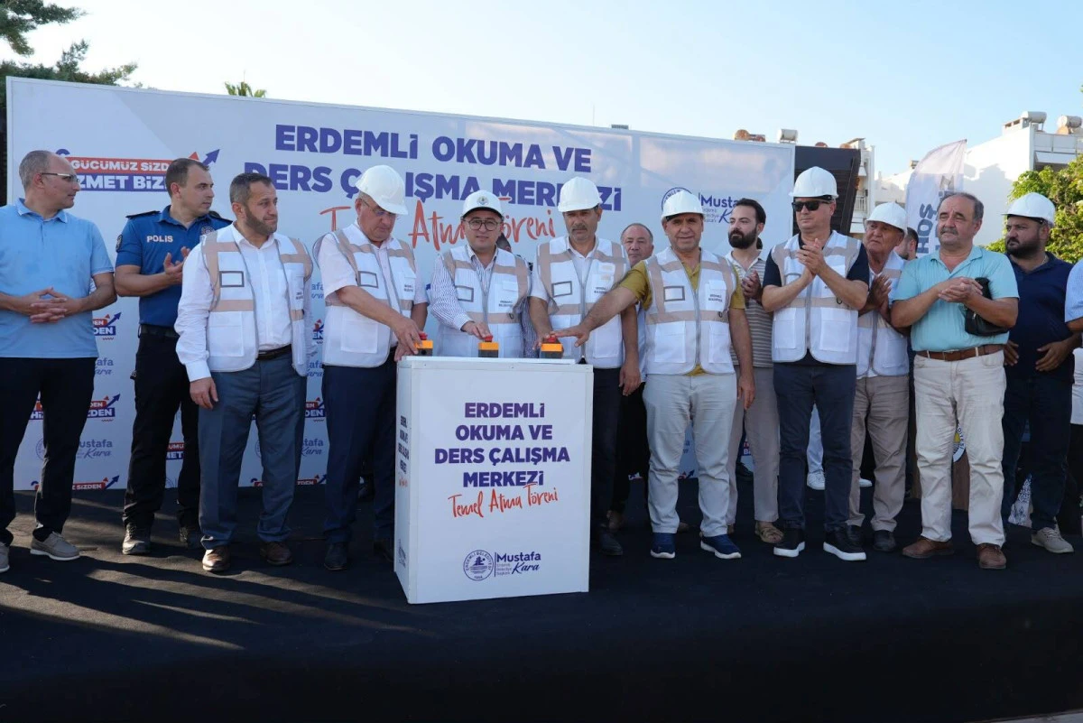 ERDEMLİ OKUMA VE DERS &Ccedil;ALIŞMA MERKEZİ&rsquo;NİN TEMELİ ATILDI
