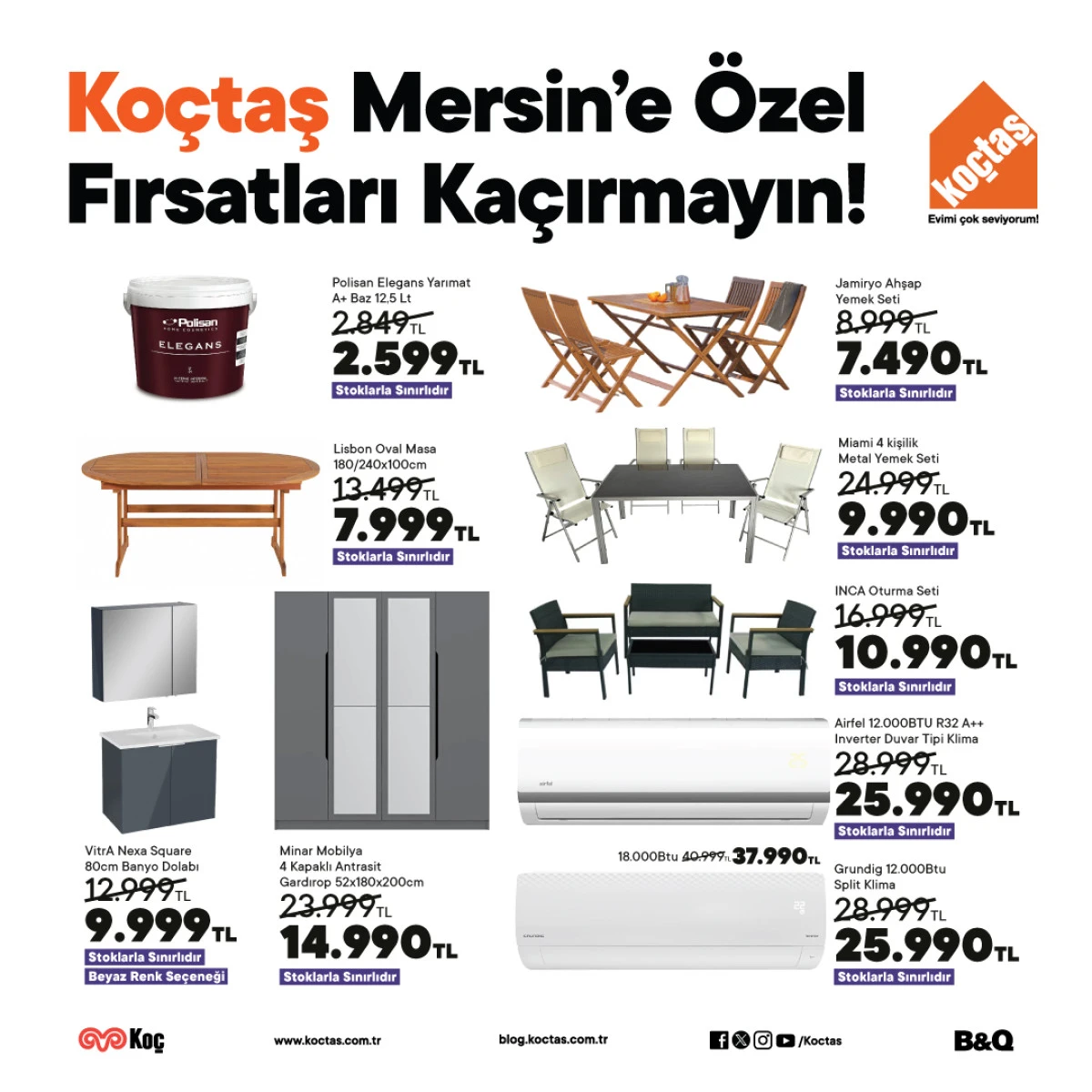 KOÇTAŞ MERSİN’E ÖZEL FIRSATLARLA BİRÇOK AVANTAJLI ÜRÜN SUNUYOR 