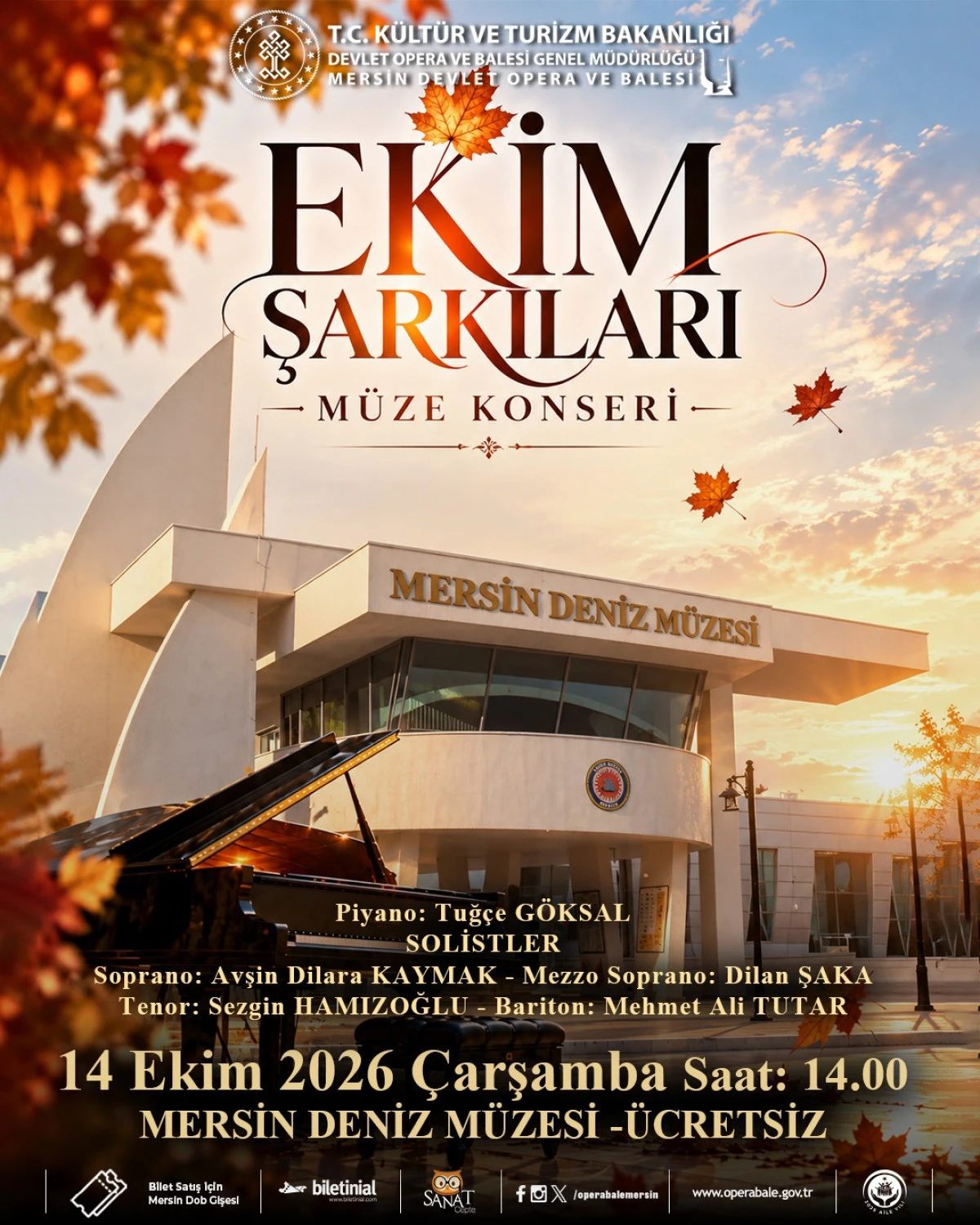 MERSİN DEVLET OPERA VE BALESİ&rsquo;NDEN &Uuml;CRETSİZ M&Uuml;ZE KONSERLERİ