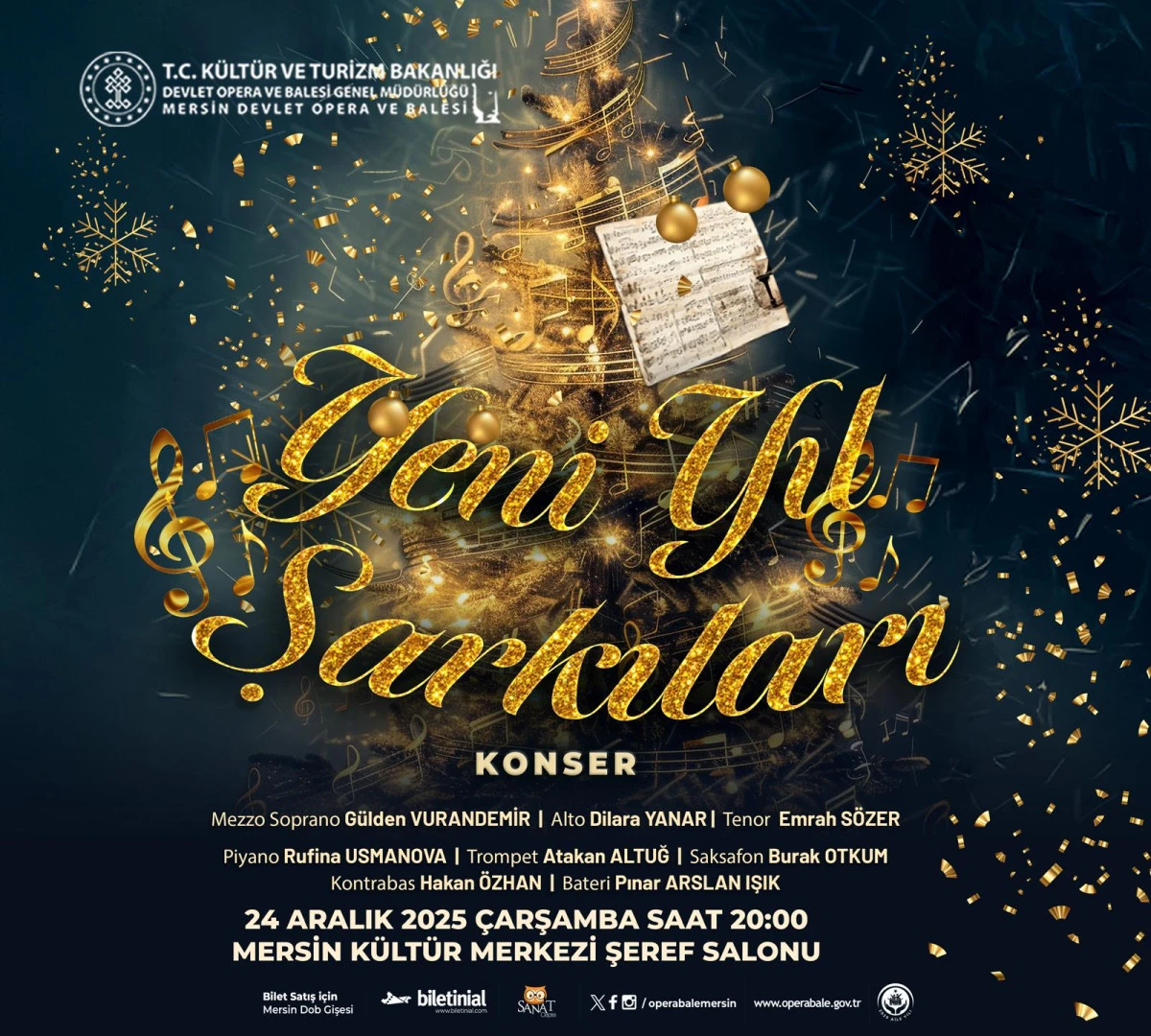 MERSİN OPERASI KAPALI GİŞE SEZONUNU &lsquo;YENİ YIL ŞARKILARI&rsquo; İLE TA&Ccedil;LANDIRIYOR