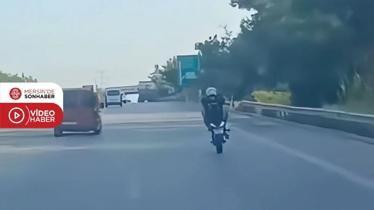 MERSİN&rsquo;DE TEK TEKER &Uuml;ZERİNDE MOTOSİKLET KULLANAN S&Uuml;R&Uuml;C&Uuml;YE 46 BİN TL CEZA