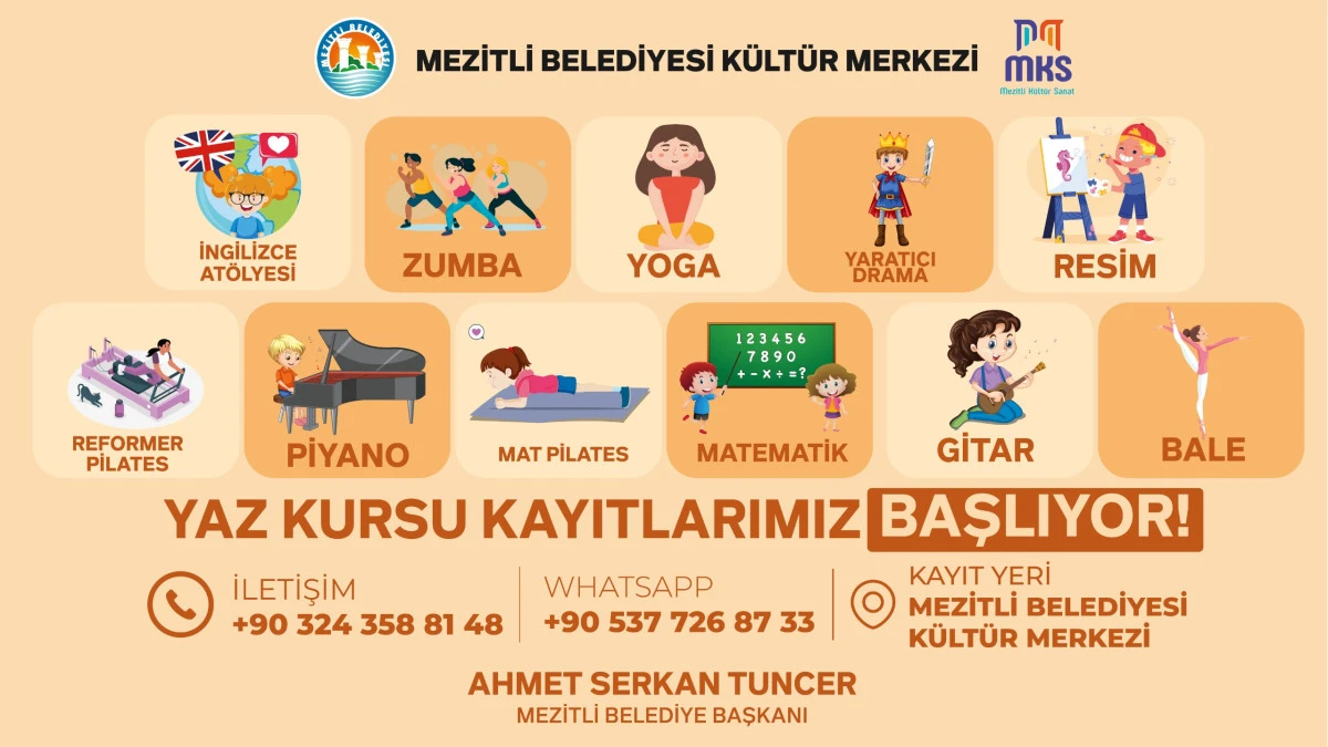 MEZİTLİ BELEDİYESİ’NDEN HER YAŞA HİTAP EDEN YAZ KURSLARI BAŞLADI
