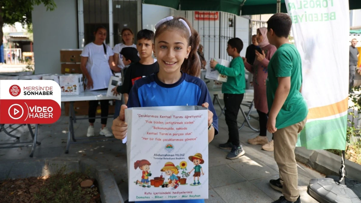 TOROSLAR BELEDİYESİ ÇOCUKLARA BİNLERCE FİDE DAĞITTI