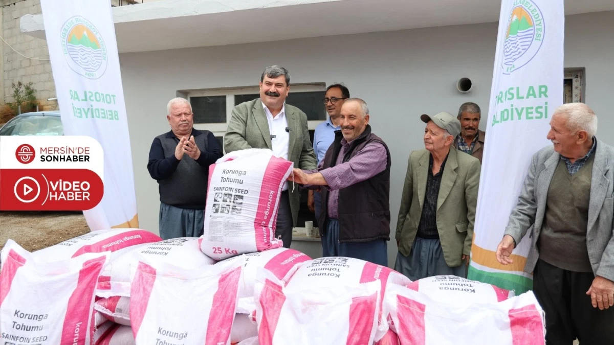 TOROSLAR BELEDİYESİNDEN ÇİFTÇİLERE KORUNGA TOHUMU DESTEĞİ