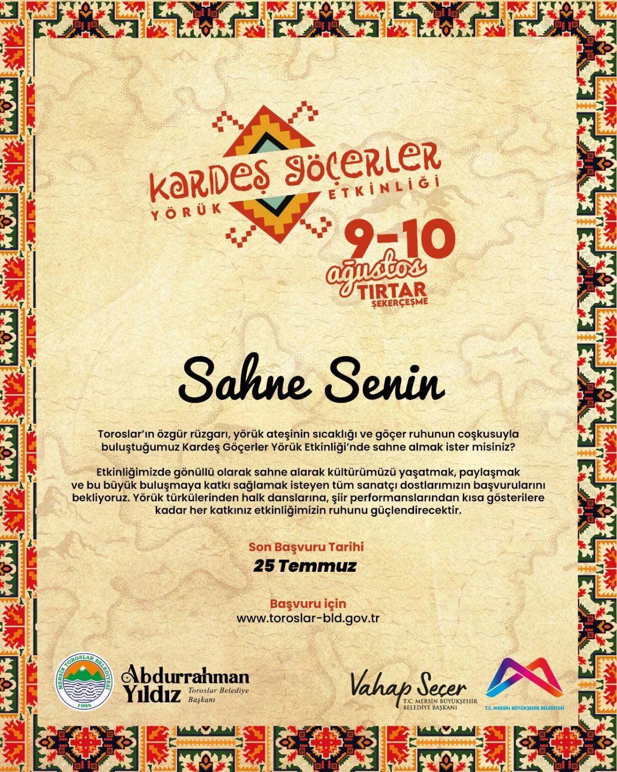 TOROSLAR’DA ‘KARDEŞ GÖÇERLER YÖRÜK ETKİNLİĞİ’NE GERİ SAYIM BAŞLADI